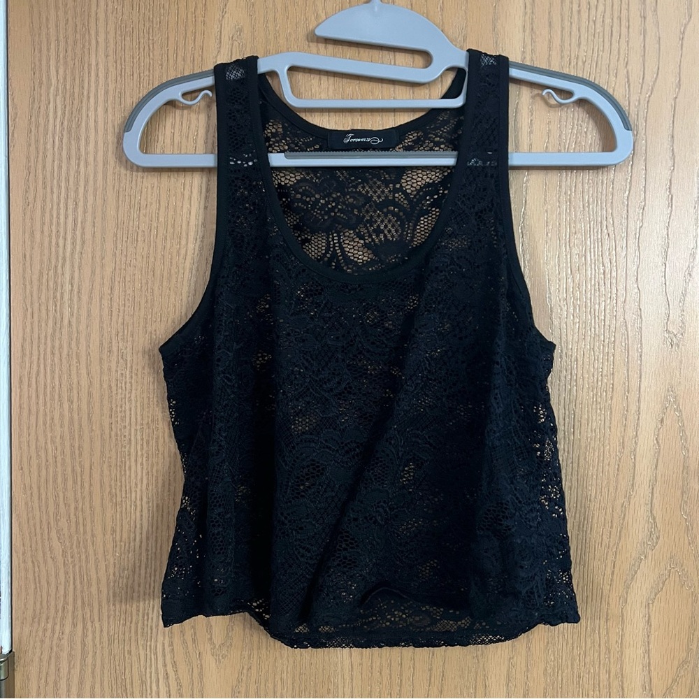 Forever 21 Black Lace Tank Top